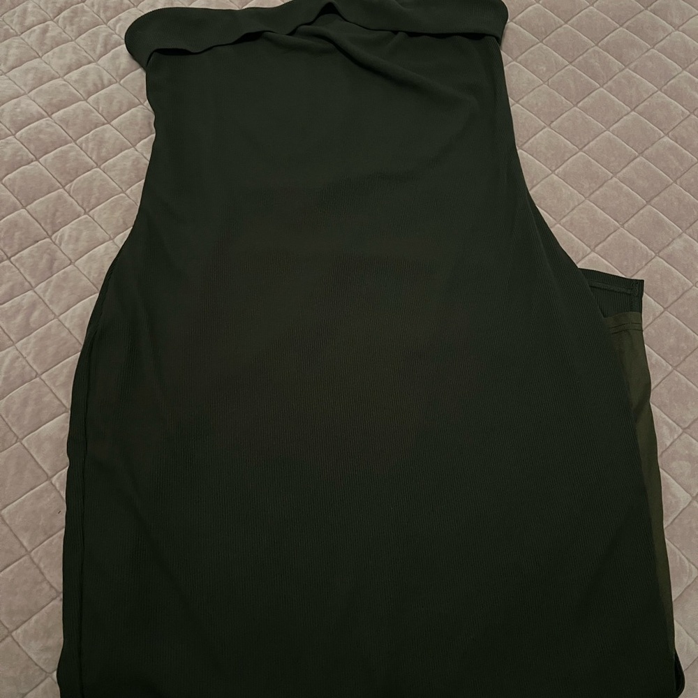 Dark Green Sleeveless Midi Dress